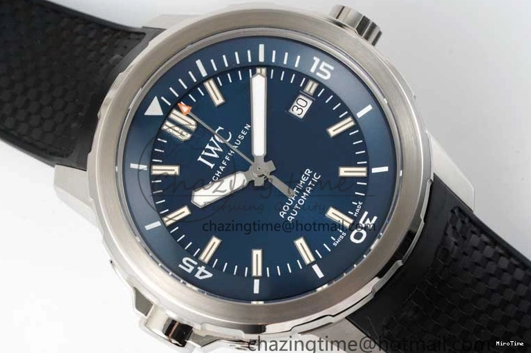 MIROTIME 0805 Aquatimer SS IW3290 RSF 1:1 Best Edition Blue Dial on Black Rubber Strap A Fashionable 7074